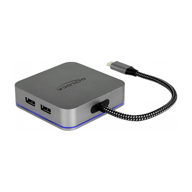 Docking Station DeLOCK for Mobile devices / 4K / 1xHDMI / 3xUSB-A / 1xUSB-C / LAN / SD - Gri - Figura 2