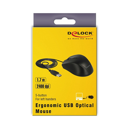 Maus me kabllo Optical Mouse / 5 Buttons / Left‑Handed - Zezë - Figura 4