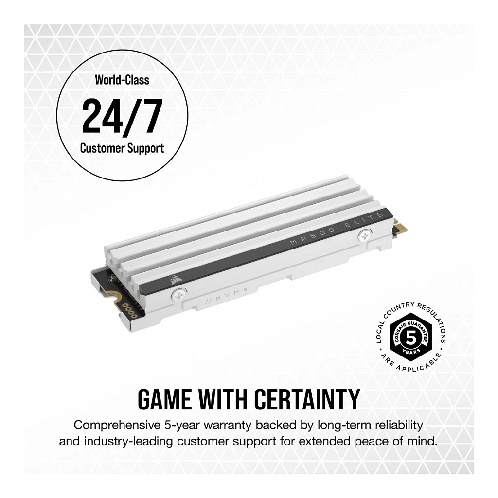 SSD të Brendshme CORSAIR MP600 ELITE / 2TB / M.2 2280 / PCIe Gen4 x4 / NVMe / 3D TLC NAND / for PS5 - Figura 4