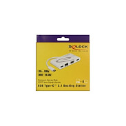 Docking Station DeLOCK / 4K / 1xUSB-A / 1xUSB-C / 1xHDMI / 1xVGA / LAN - Bardhë - Figura 2
