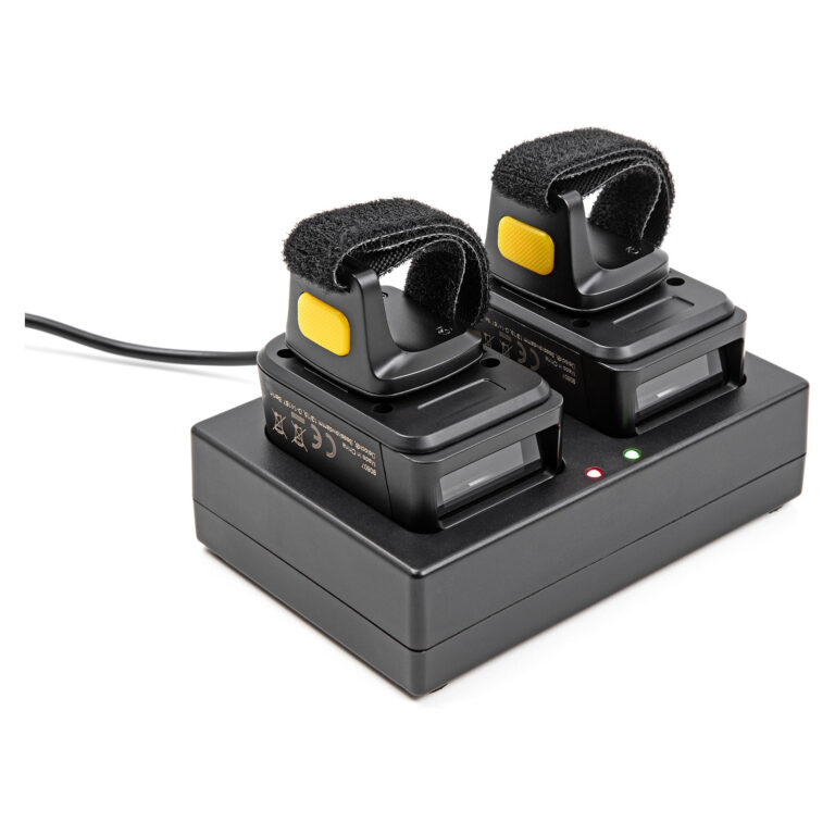Skaner Delock unazor i barkodeve 1D/2D me 2.4GHz ose Bluetooth me charging station / 2 copë