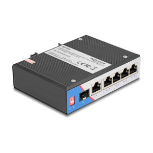 DeLOCK Industrial 5-Port Gigabit PoE Switch 1x SFP DIN-Rail Ethernet Switch for Industrial Networks 5