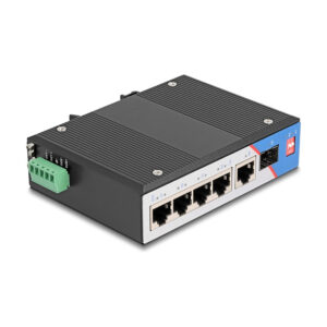 DeLOCK Industrial 5-Port Gigabit PoE Switch 1x SFP DIN-Rail Ethernet Switch for Industrial Networks 6