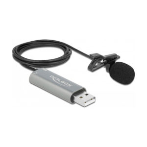 Mikrofon DeLOCK USB Lavalier Omnidireksional / Clip + 3.5mm Stereo Jack - Zezë