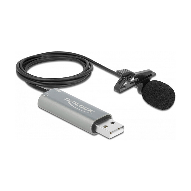 Mikrofon DeLOCK USB Lavalier Omnidireksional / Clip + 3.5mm Stereo Jack - Zezë