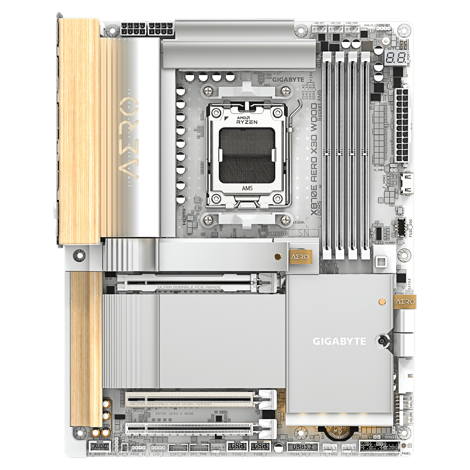 Pllakë Amë AMD Gigabyte X870E AERO X3D WOOD AM5 - Figura 2