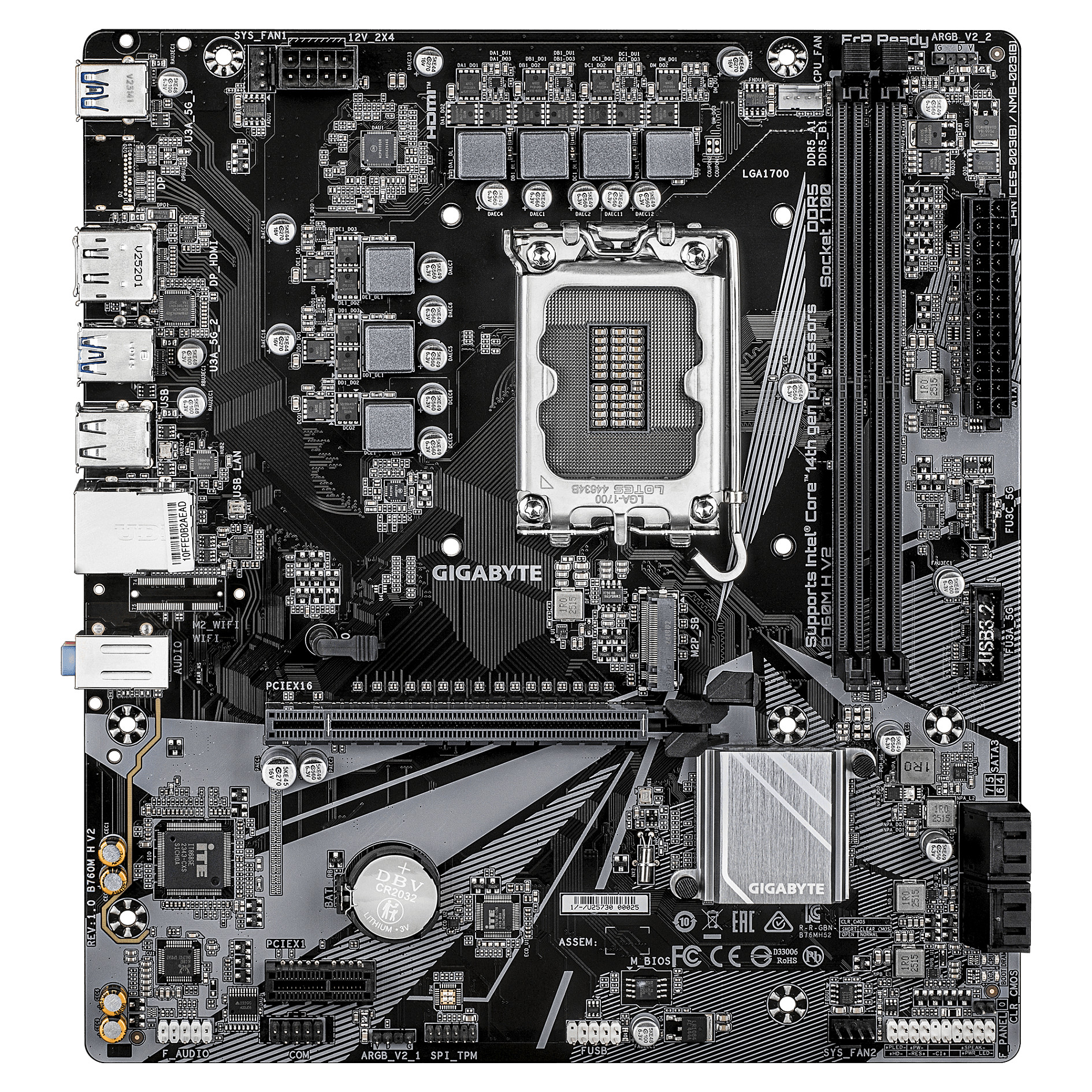 Pllakë Amë Intel Gigabyte B760M H V2 / LGA1700 - Figura 2