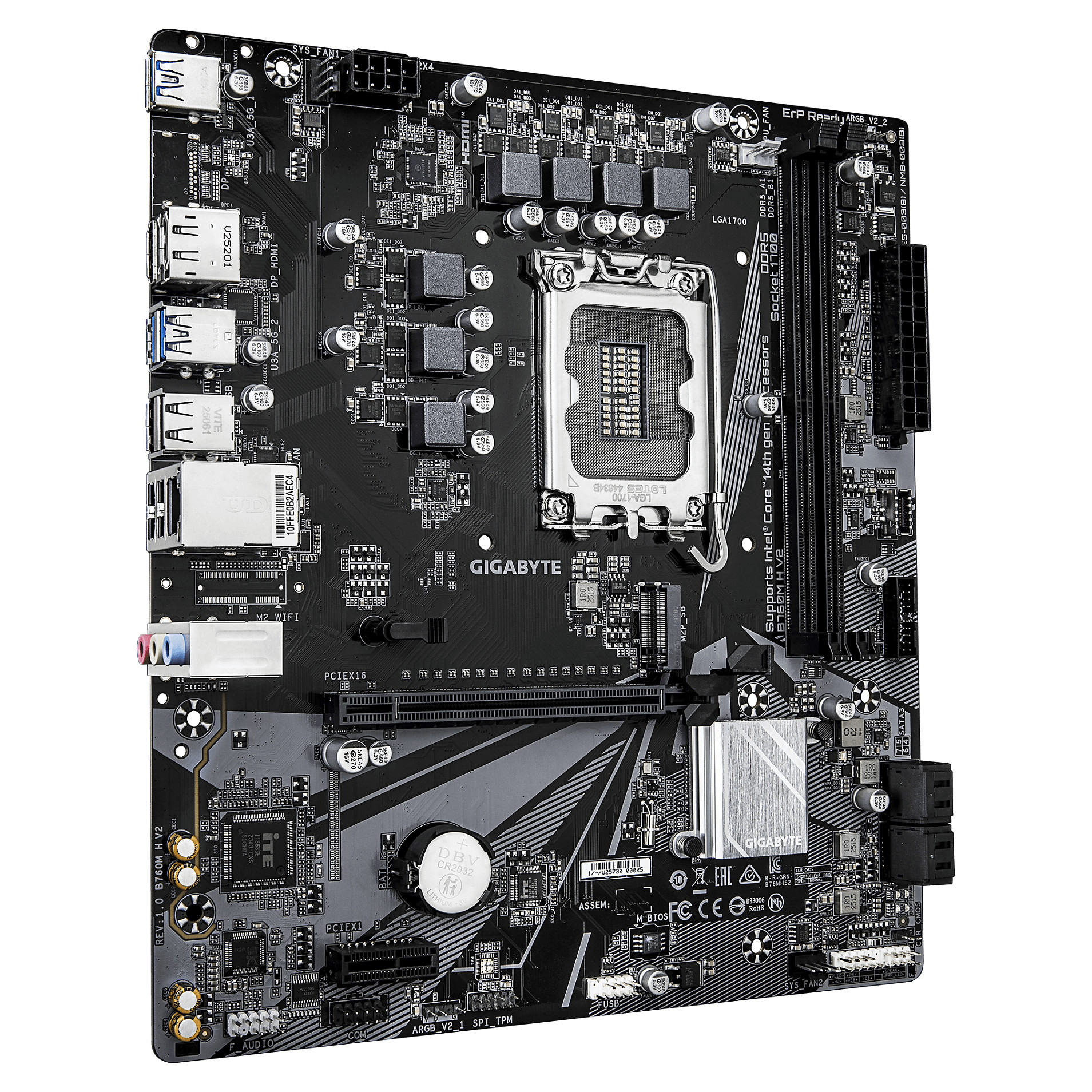 Pllakë Amë Intel Gigabyte B760M H V2 / LGA1700 - Figura 3