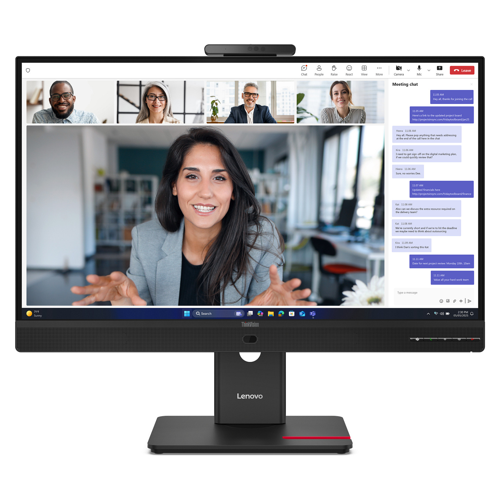 Monitor Lenovo ThinkVision T24-4v / 23.8" Full HD IPS / LCD / 120Hz / 6ms / USB+VGA+DP+HDMI - Zezë