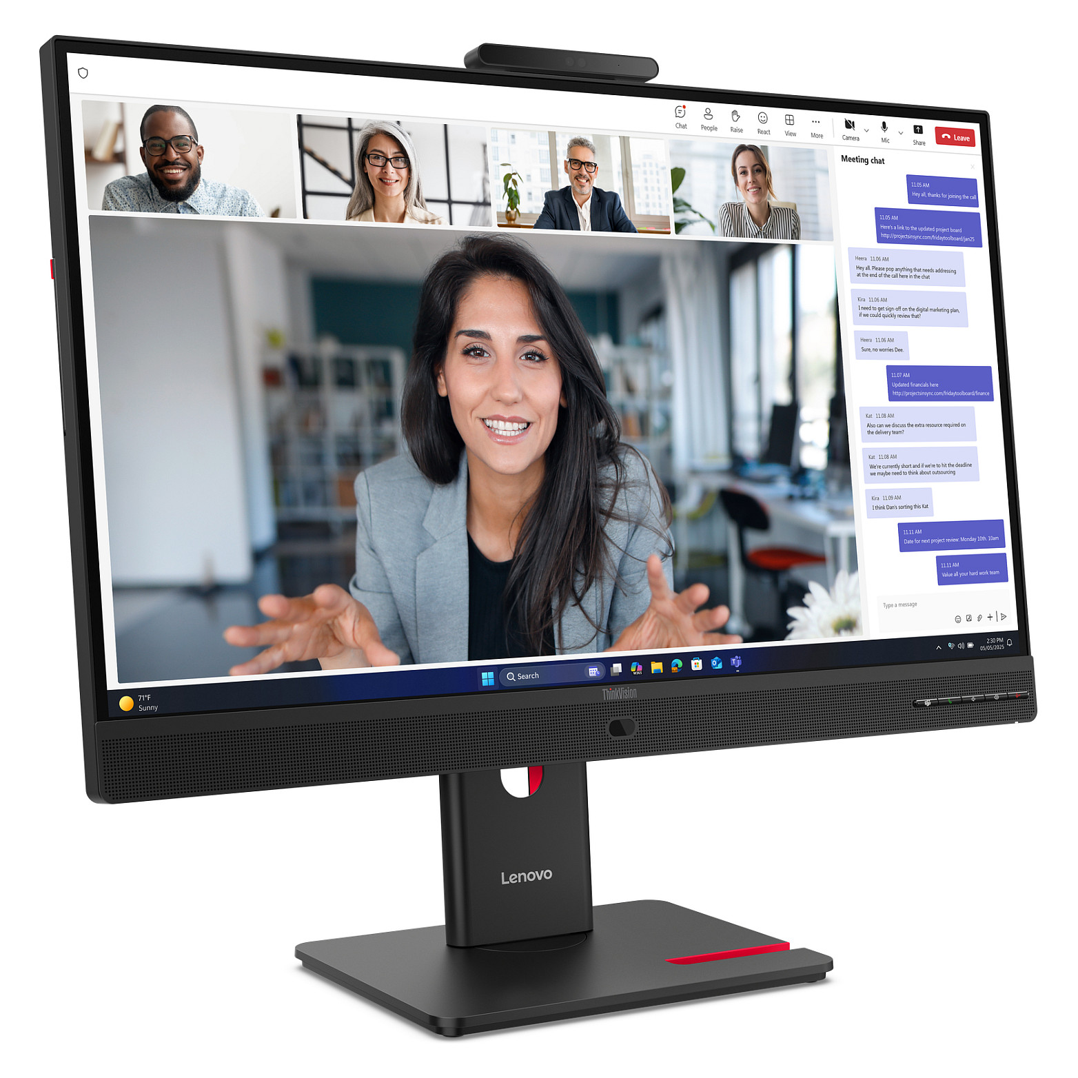 Monitor Lenovo ThinkVision T24-4v / 23.8" Full HD IPS / LCD / 120Hz / 6ms / USB+VGA+DP+HDMI - Zezë - Figura 2