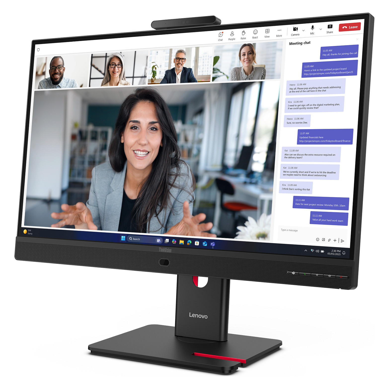Monitor Lenovo ThinkVision T24-4v / 23.8" Full HD IPS / LCD / 120Hz / 6ms / USB+VGA+DP+HDMI - Zezë - Figura 3
