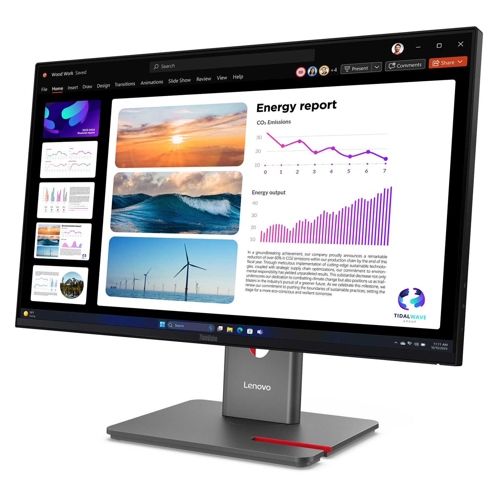 Monitor Lenovo ThinkVision P24Q-40 / 23.8"/ Quad HD IPS / LCD / 120Hz / 6ms / HDMI+USB+DP - Zezë - Figura 2
