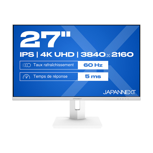 Monitor JapanNext JN-IPS270UHD60F-C65W-HSP-W / 27"/ 4K Ultra HD IPS LED / 60Hz / 8ms / HDMI+DP - Bardhë