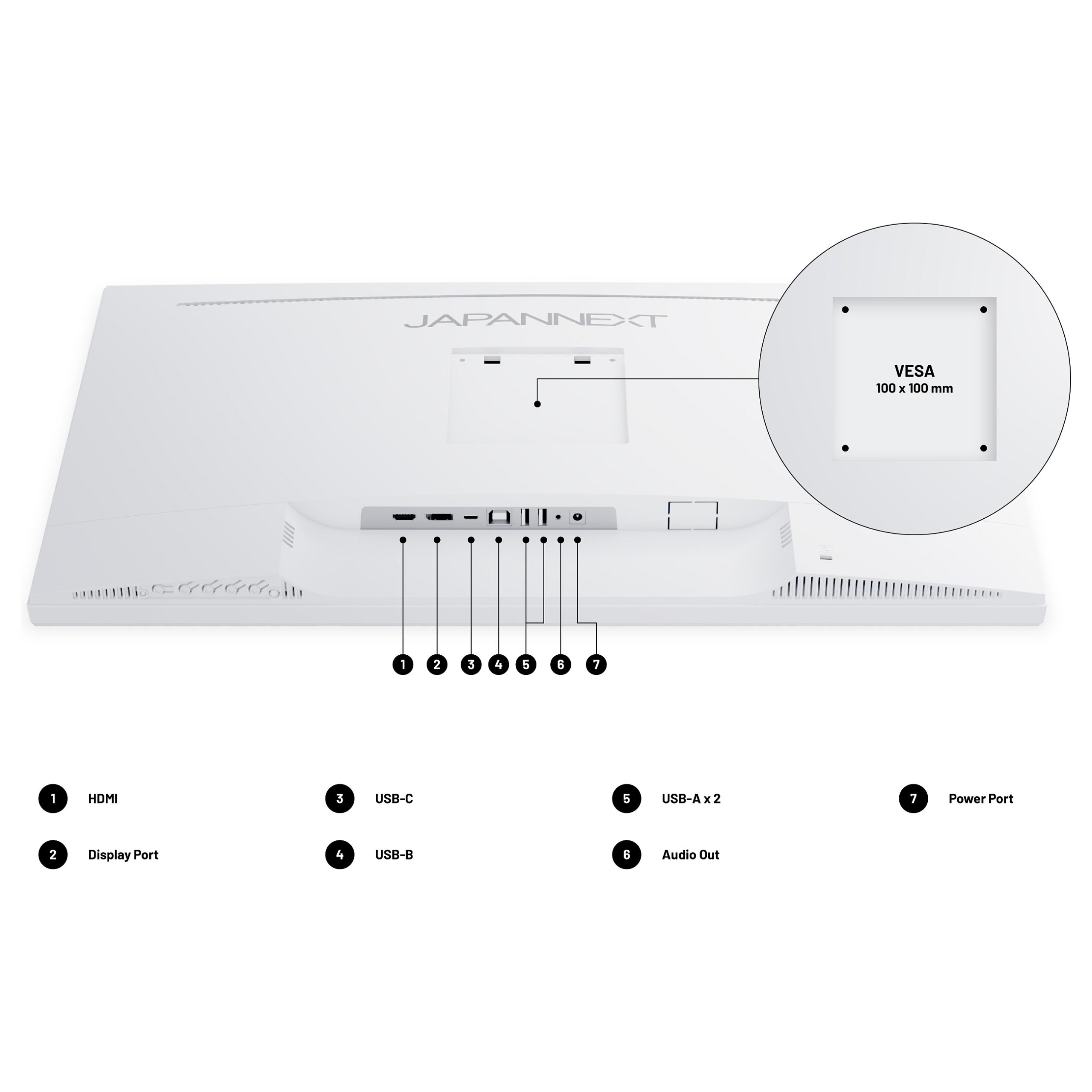 Monitor JapanNext JN-IPS270UHD60F-C65W-HSP-W / 27"/ 4K Ultra HD IPS LED / 60Hz / 8ms / HDMI+DP - Bardhë - Figura 5