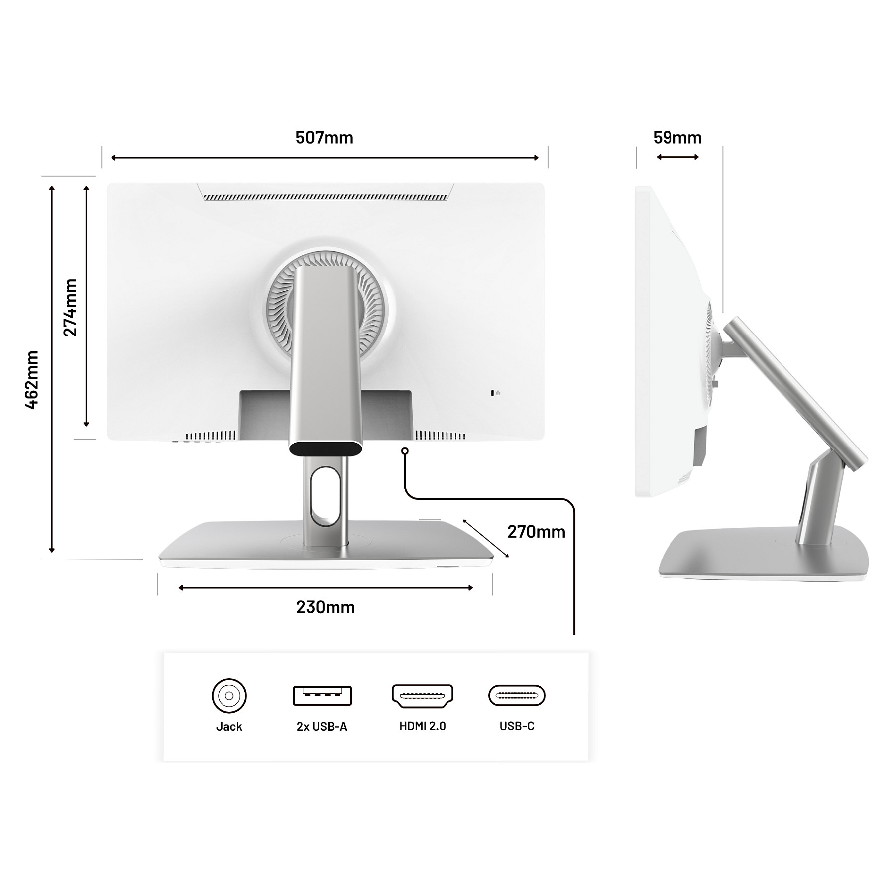 Monitor JapanNext / 21.5"/ Full HD IPS / LED / Touch / 75Hz / 8ms / HDMI+USB - Gri - Figura 3