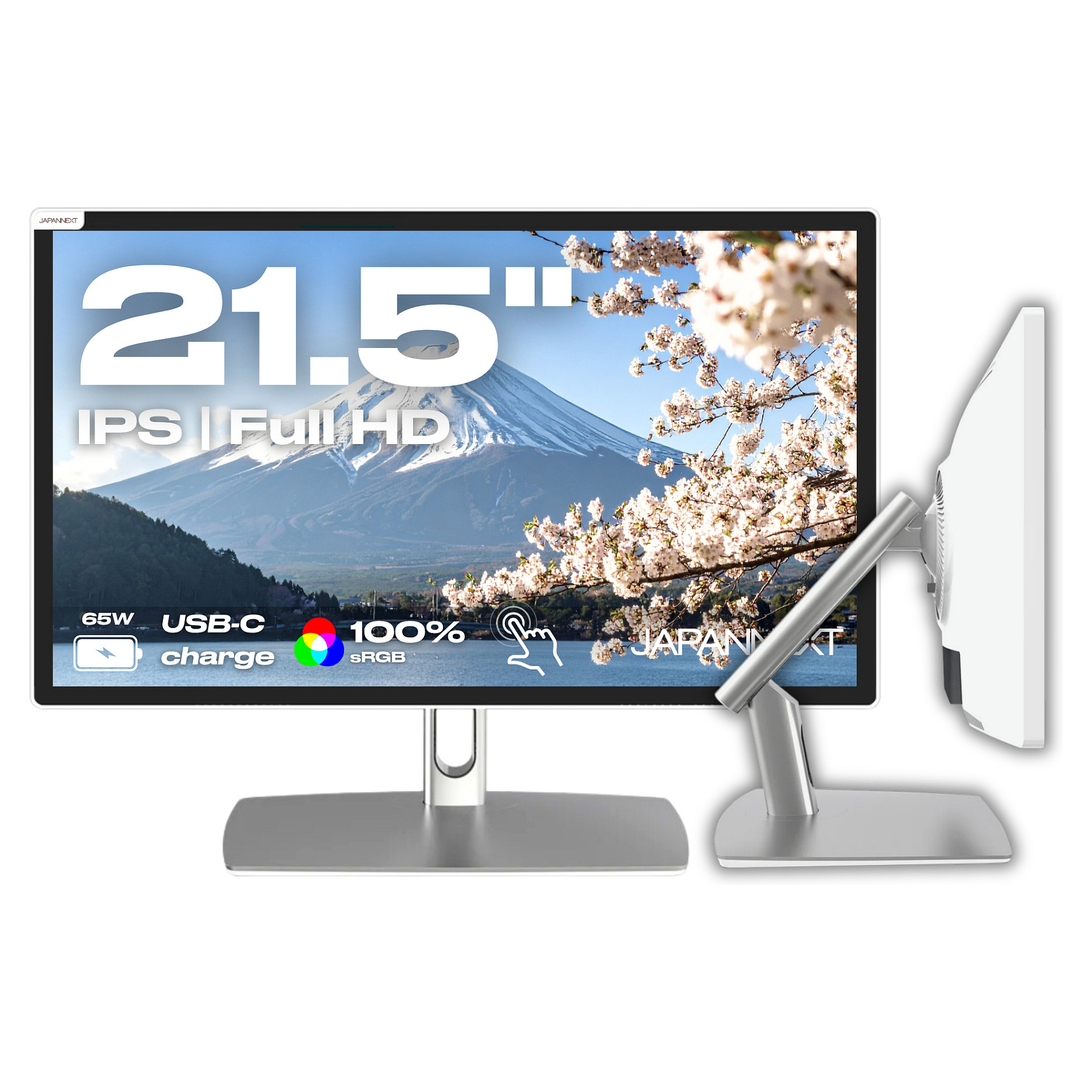 Monitor JapanNext / 21.5"/ Full HD IPS / LED / Touch / 75Hz / 8ms / HDMI+USB - Gri - Figura 5