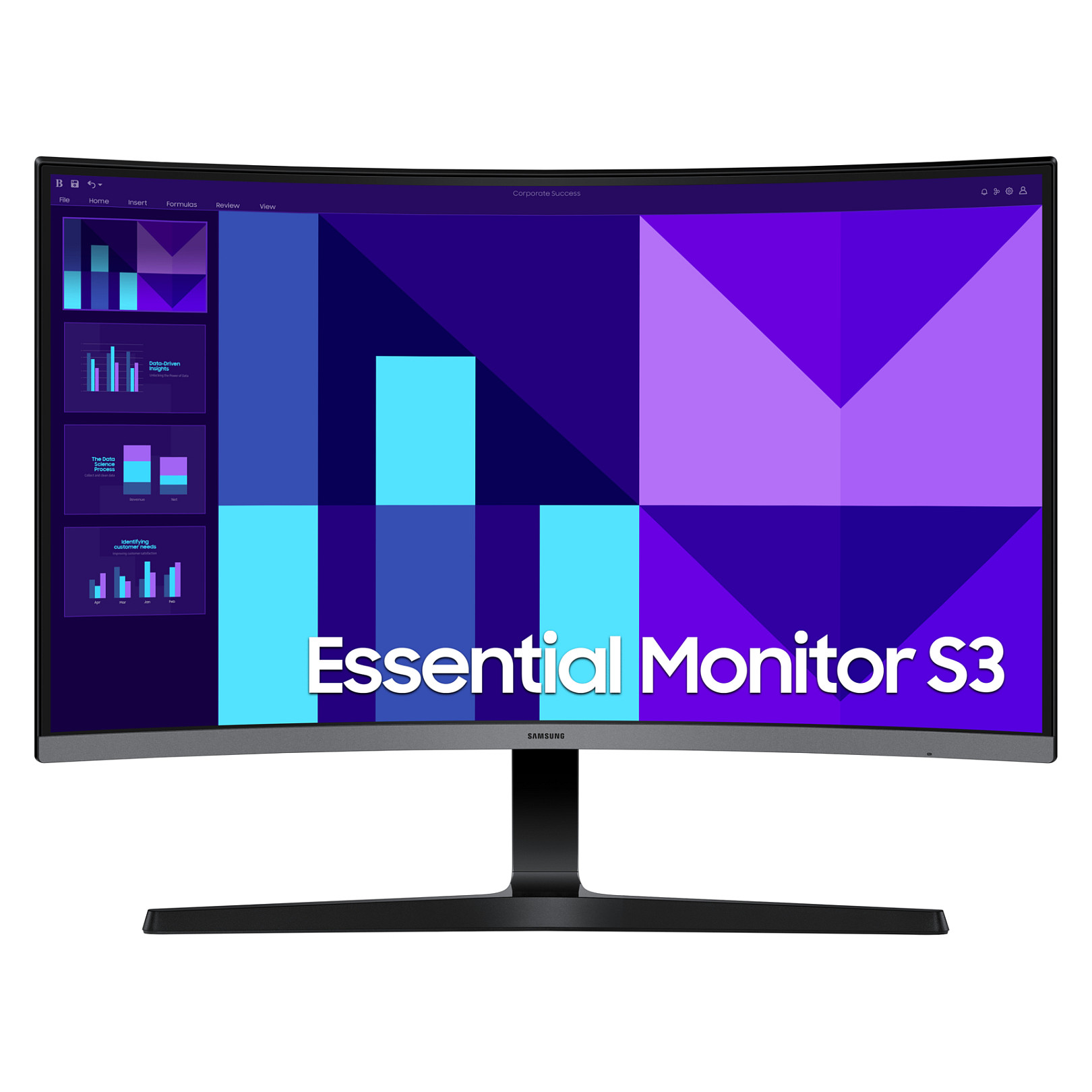 Monitor Samsung Essential S3 S27D390GAU / 27"/ Full HD VA / LED / Curved / 100Hz / 4ms / HDMI+VGA - Zezë