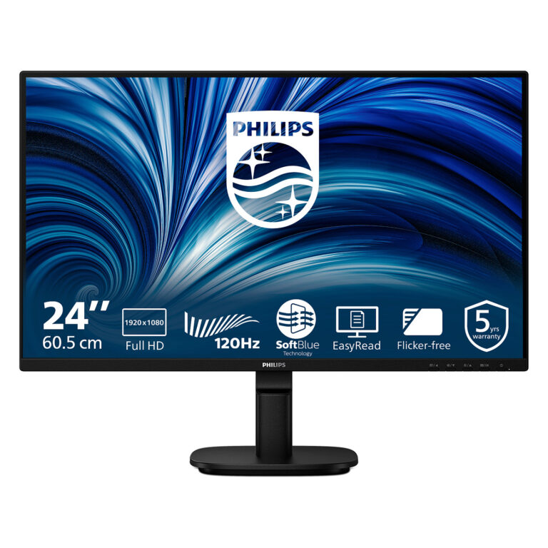Monitor Philips 24B2N2200 / 23.8"/ Full HD IPS LCD / 120Hz / 4ms / VGA+HDMI+DP - Zezë