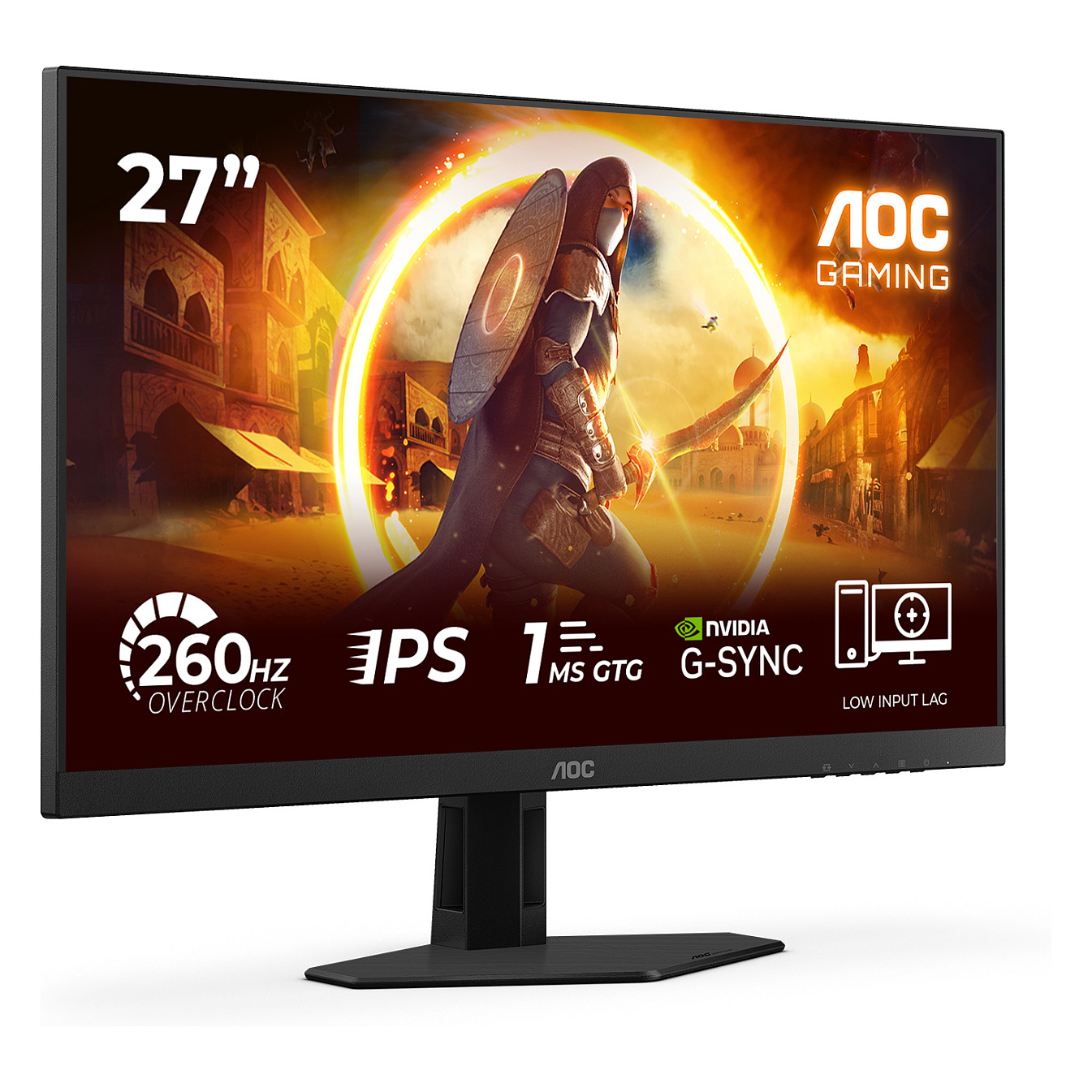 Monitor Gaming AOC 24G4ZR / 23.8"/ Full HD Fast IPS LED / 260Hz / 1ms / HDMI+DP - Zezë/Kuqe - Figura 2