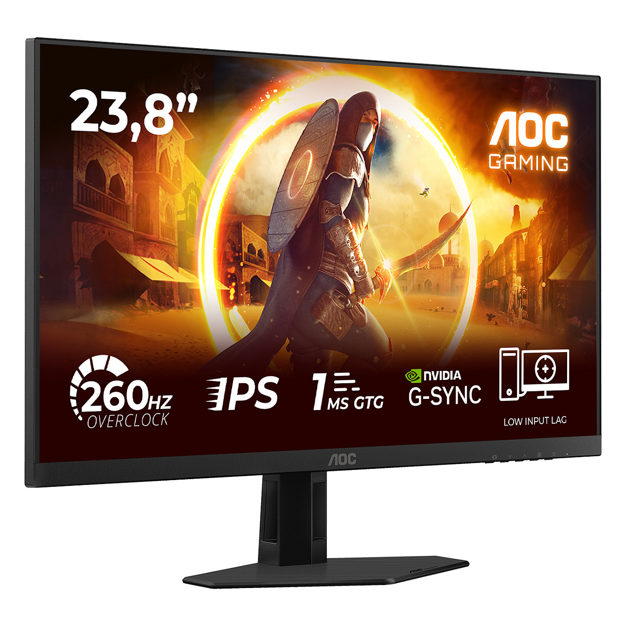 Monitor Gaming AOC 24G4ZRE / 23,8"/ Full HD Fast IPS LED / 260Hz / 0.3ms / HDMI+DP - Zezë - Figura 2