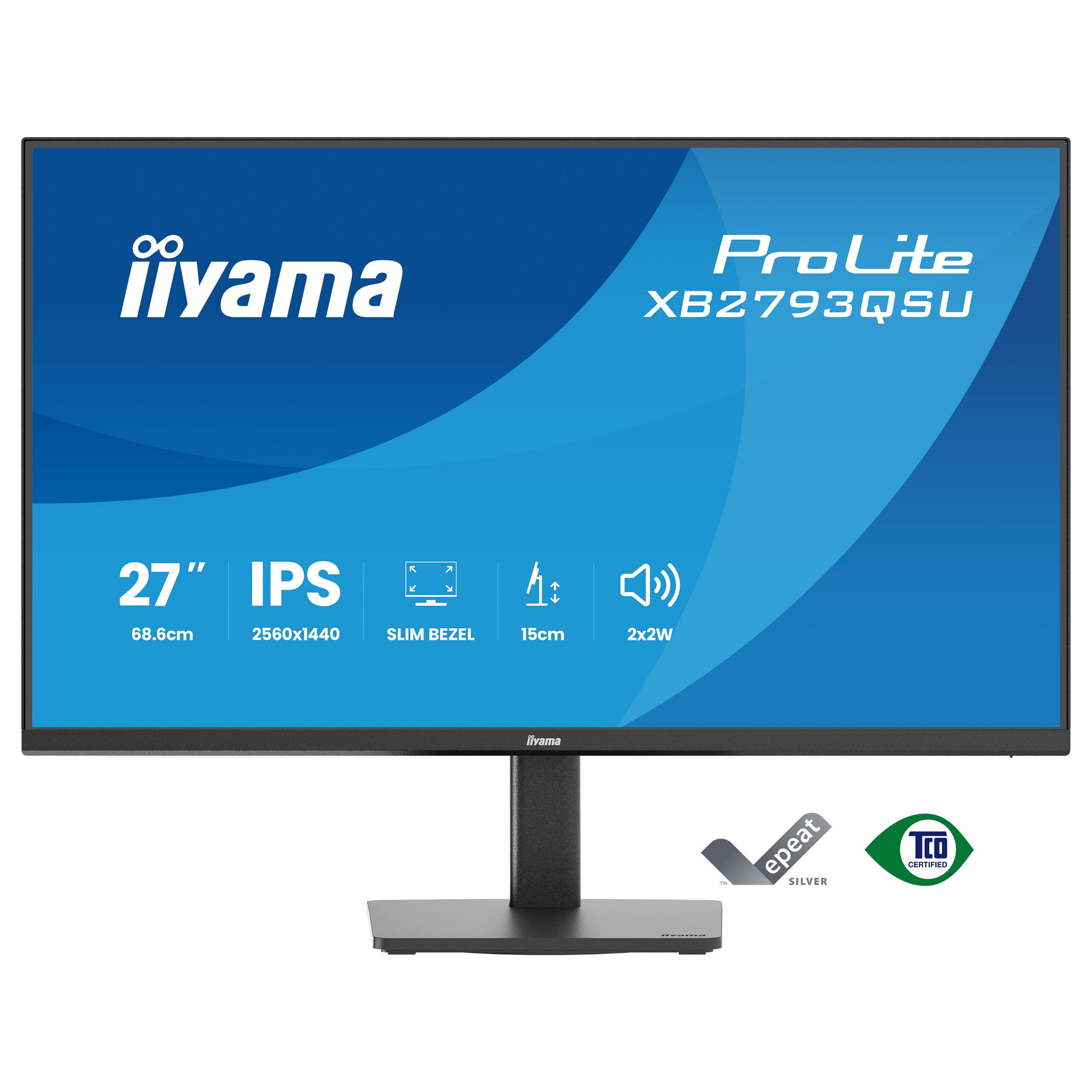 Monitor iiyama ProLite XB2793QSU-B1 / 27"/ Quad HD IPS / LED / 75Hz / 1ms / HDMI+USB+DP - Zezë - Figura 2