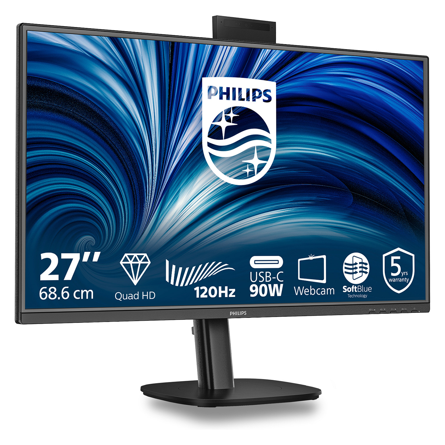 Monitor Philips 27B2U3601H / 27"/ Quad HD IPS LCD / 120Hz / 4ms / HDMI+USB-C+DP - Zezë - Figura 2