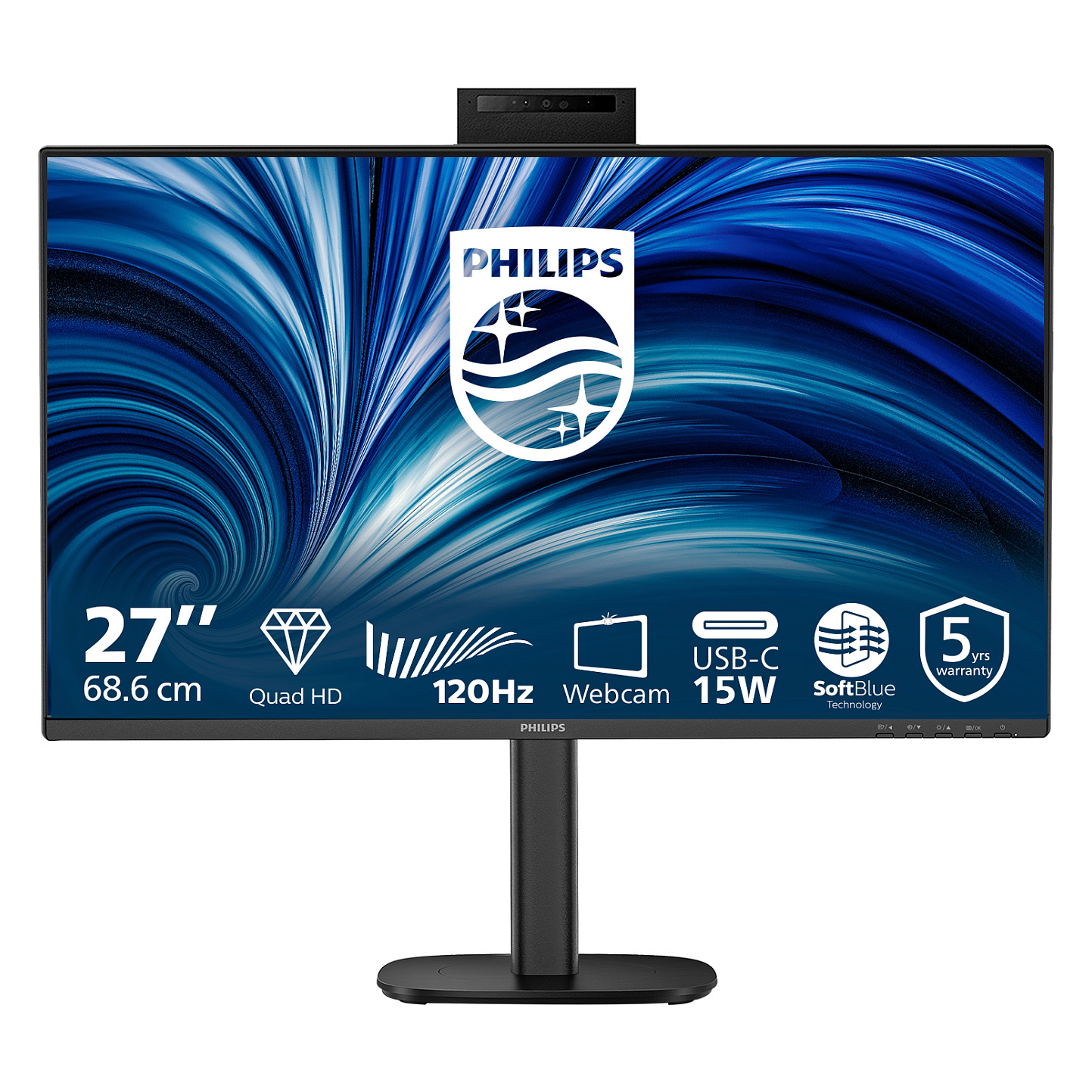 Monitor Philips 27B2N3500JH / 27"/ Quad HD IPS LCD / 120Hz / 4ms / USB-C+DP+HDMI - Zezë