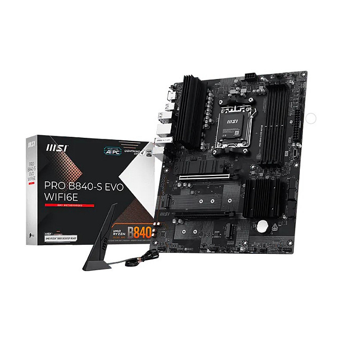 Pllakë Amë AMD MSI PRO B840‑S EVO Wi‑Fi 6E / AM5