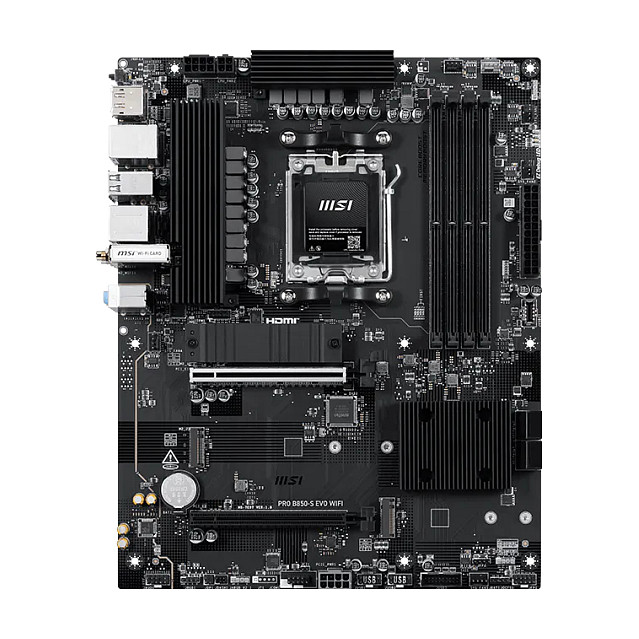 Pllakë Amë AMD MSI Pro B850-S Evo WiFi Chipset B850 /  AM5 / ATX, / DDR5 / WiFi