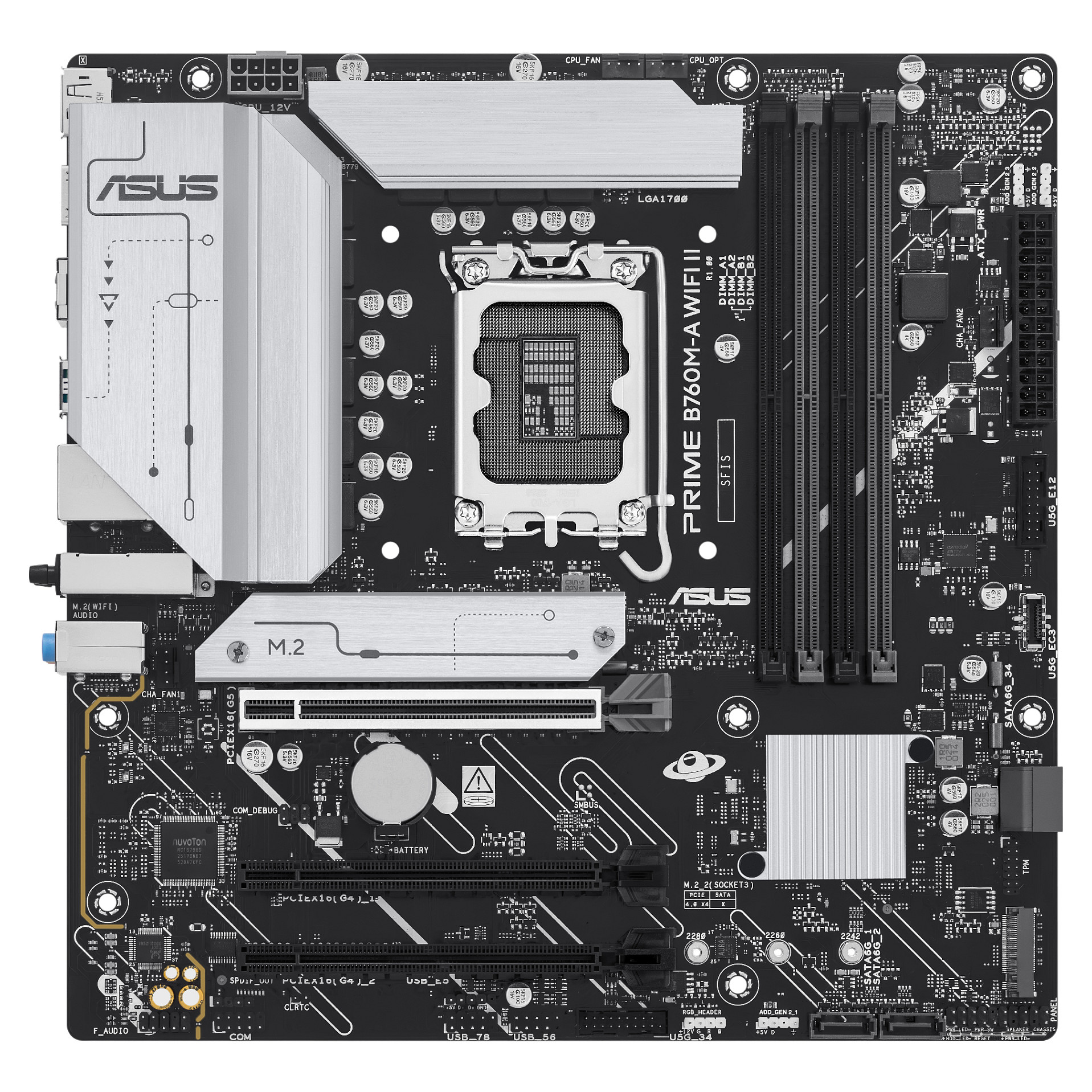 Pllakë Amë Intel ASUS PRIME B760M‑A Wi‑Fi II / LGA1700 / DDR5 / mATX