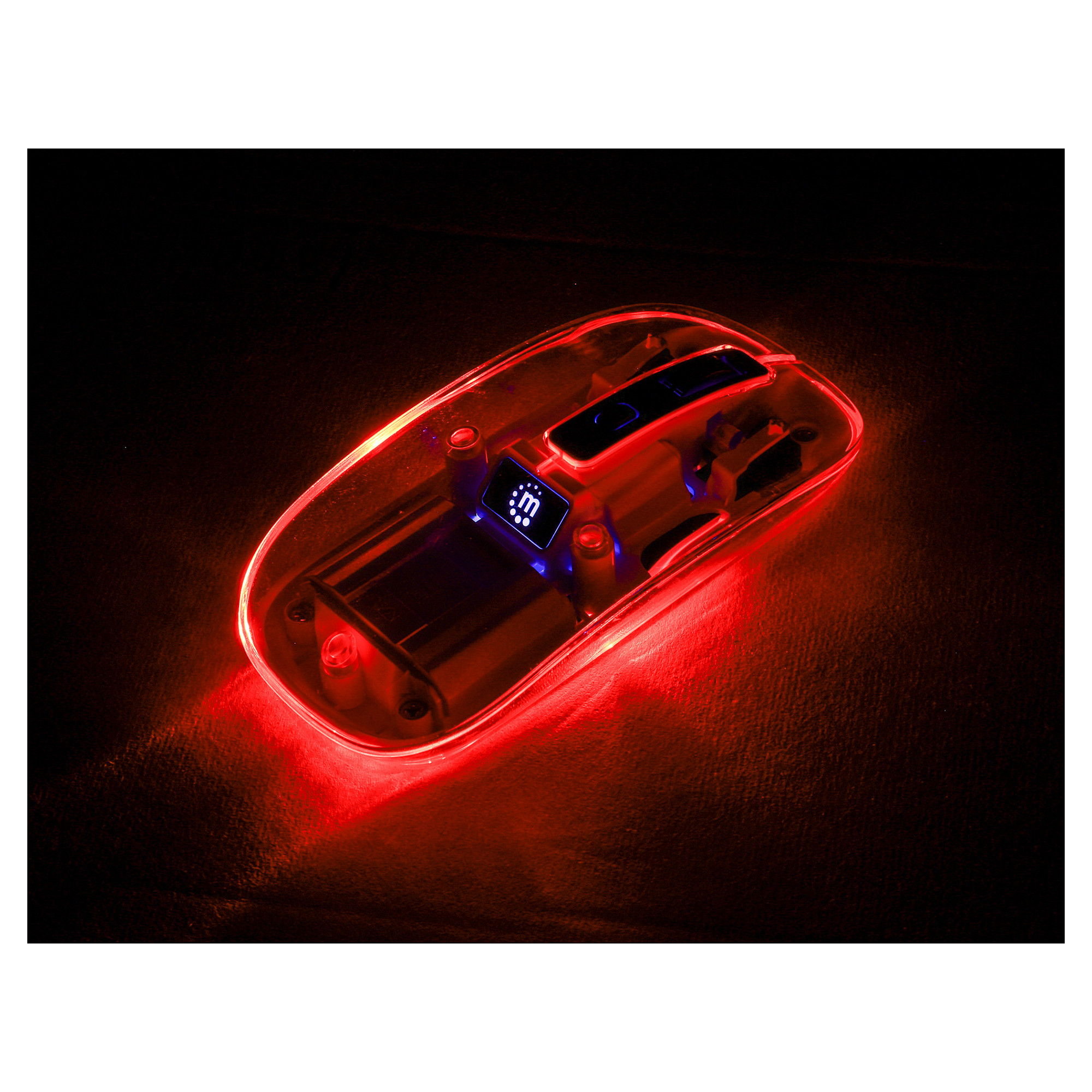 Maus pa kabllo Manhattan IWM‑201RL / USB‑A / 4 Buttons / RGB LED - Zezë / Transparente - Figura 4