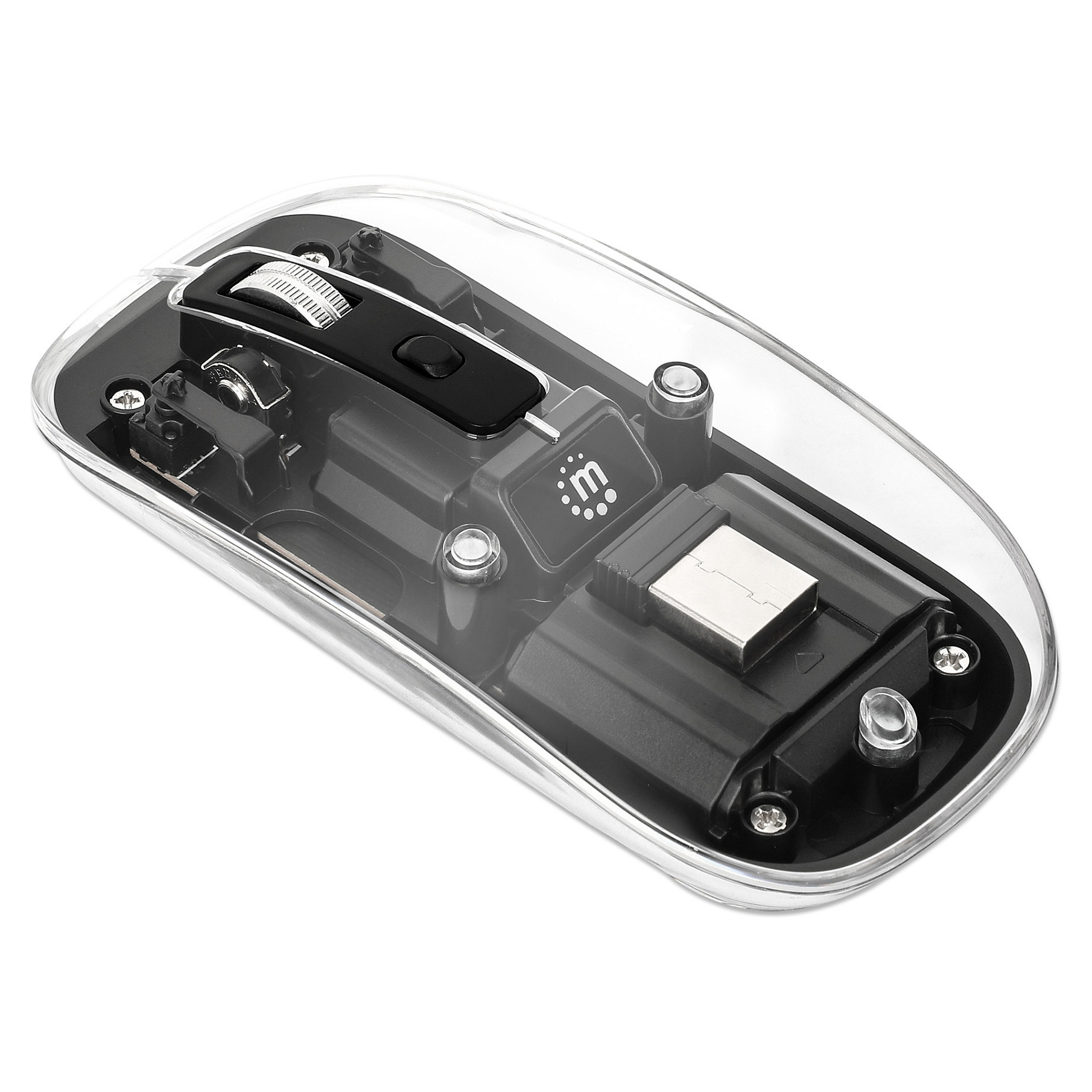 Maus pa kabllo Manhattan IWM‑201RL / USB‑A / 4 Buttons / RGB LED - Zezë / Transparente - Figura 5