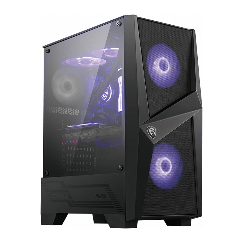 Kasë MSI MAG FORGE 100M B / Tempered Glas / RGB Fan - Zezë