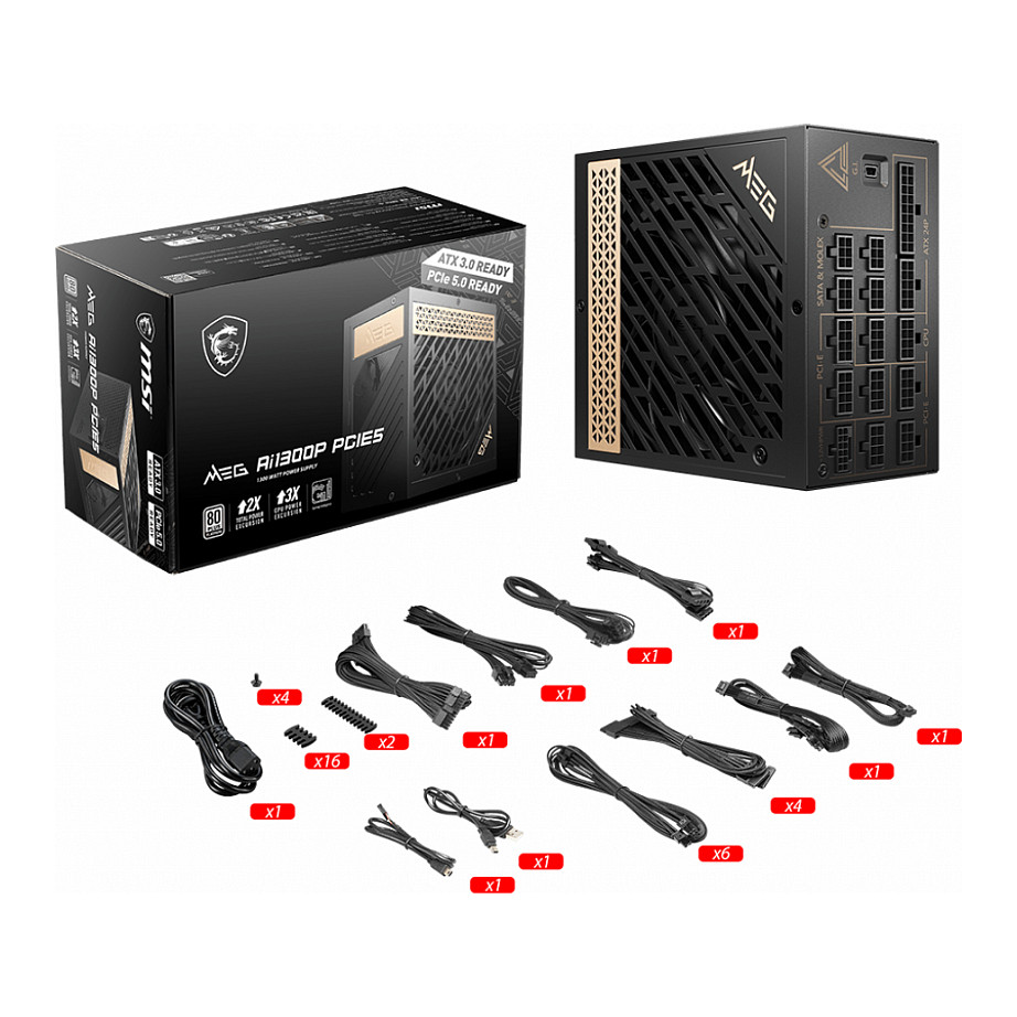 Furnizues Energjie 1300W MSI MEG Ai1300P PCI5 / 80+ Platinum / ATX3.1 - Figura 5