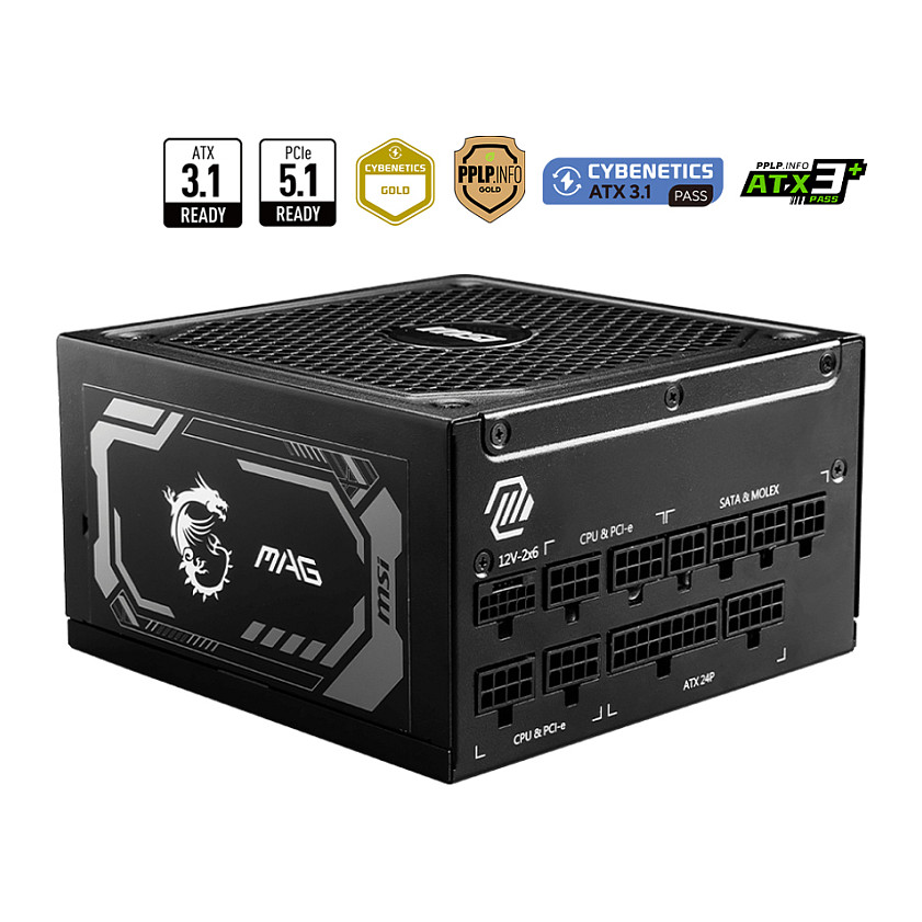 Furnizues Energjie 1000W MSI MAG A1000GL PCIE5 / 80+ Gold / ATX3.1 - Figura 4
