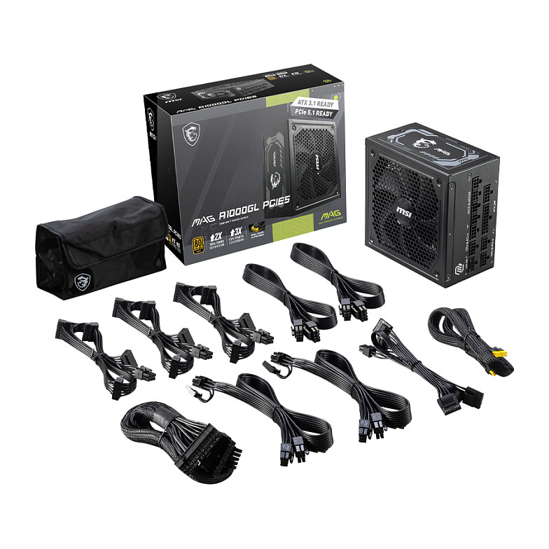 Furnizues Energjie 1000W MSI MAG A1000GL PCIE5 / 80+ Gold / ATX3.1 - Figura 5