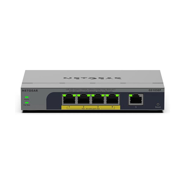 Switch NETGEAR GS105EP / Unmanaged / 5‑Port Gigabit / PoE+ / 63W - Figura 2