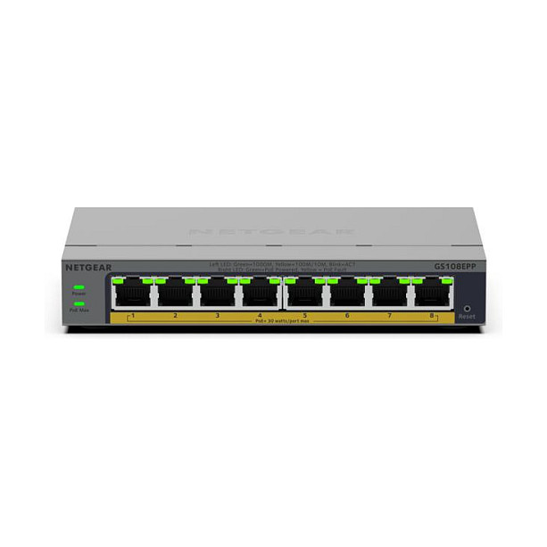 NETGEAR GS108EPP Easy Smart 8-Port Gigabit PoE+ Switch 123W with Smart Management 2
