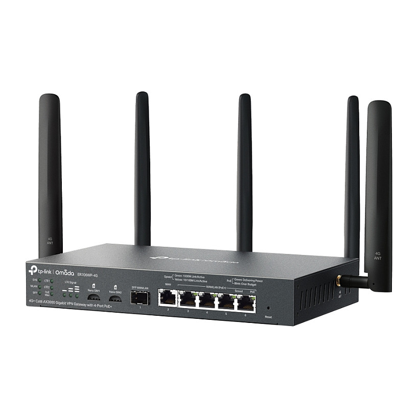 Ruter TP‑Link Omada ER706WP / 4G Cat6 / AX3000 Gigabit / VPN / 4‑Port PoE+ - Figura 3