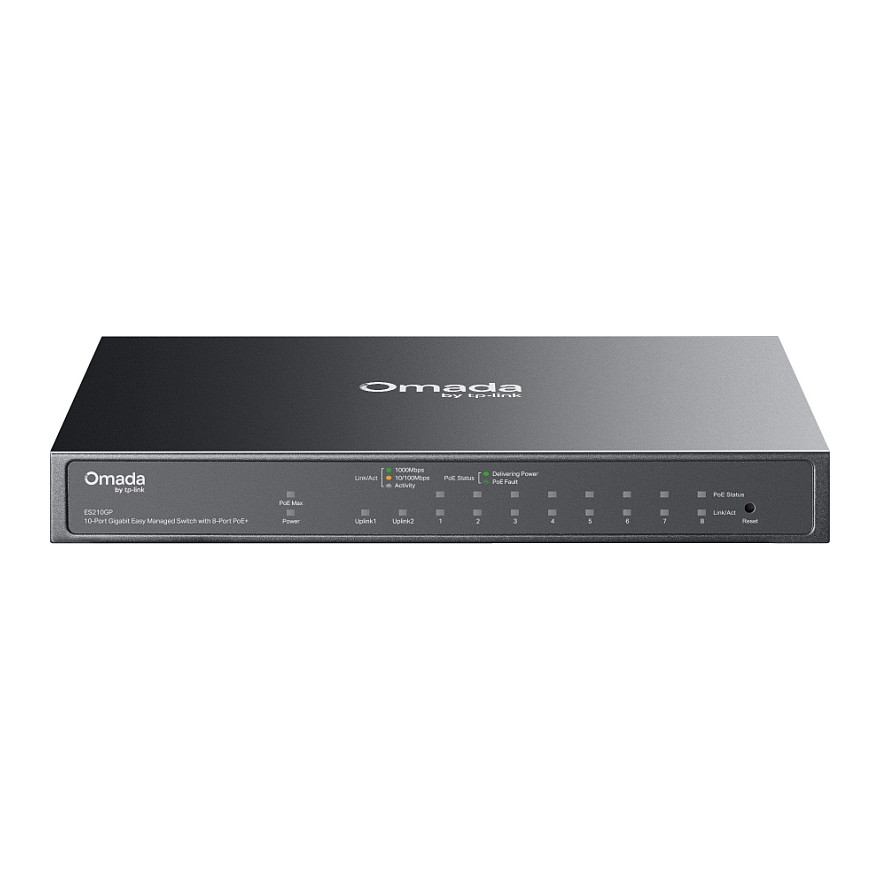 TP-Link Omada ES210GP 10-Port Gigabit Easy Managed Switch 8-Port PoE+ 1x RJ45 1x SFP