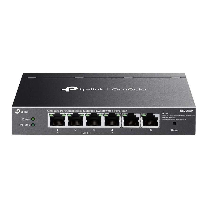 Switch TP‑Link Omada ES206GP / 6‑Port Gigabit / Easy Managed / 4‑Port PoE+ 2xPort