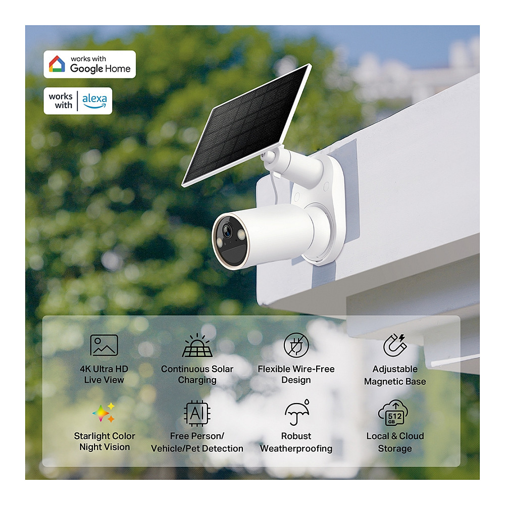 Kamera Sigurie IP CCTV TP-Link Tapo C460 KIT Bullet Outdoor 4K (8MP) me Energji Diellore dhe Bateri - Bardhë - Figura 2
