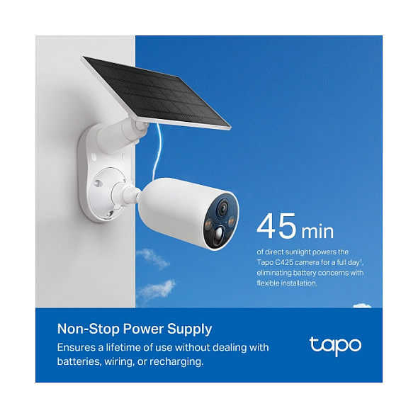 Kamera Sigurie IP CCTV TP-Link Tapo C425 KIT (EU) me Energji Diellore - Bardhë - Figura 4
