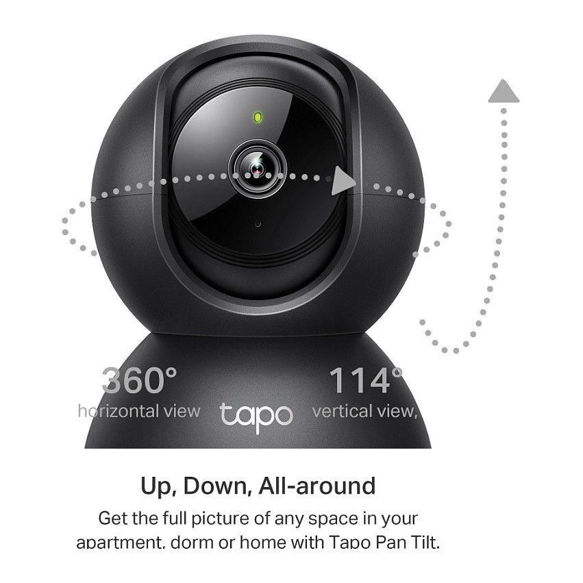 Kamera për monitorimin e fëmijëve TP-Link Tapo C211 Pan/Tilt Home Security Wi-Fi 360° 2K (3MP) - Zezë - Figura 5