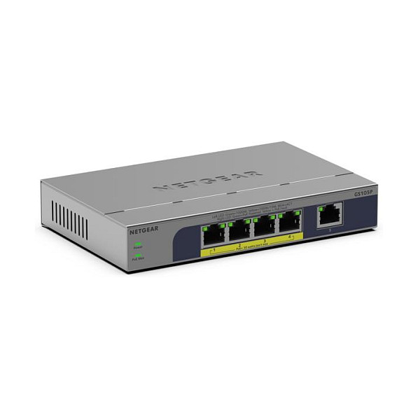 NETGEAR GS105P 5-Port Gigabit PoE+ Switch 63W Unmanaged