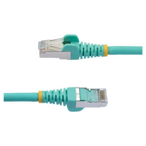 StarTech CAT6a 0.5m S/FTP LSZH Patch Cable 10GbE 500MHz 100W PoE++ Ethernet Network Cable Aqua 8