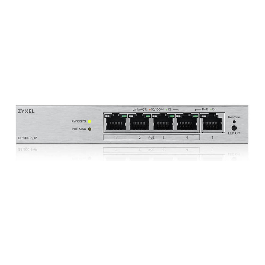 Switch Zyxel GS1200‑5HPV3 / Web / 5‑Port Gigabit PoE+ - Figura 3
