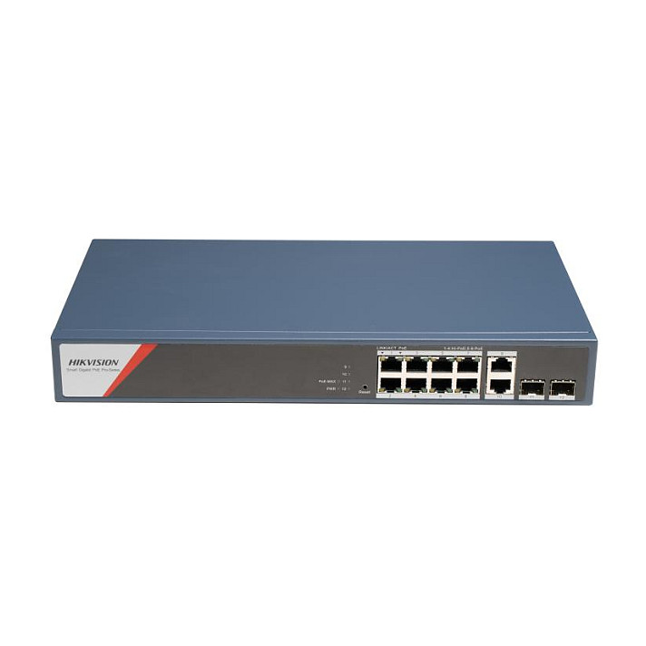 Switch HIKVISION DS‑3E1512HP‑SI‑8P2T2F / Managed / 10xGigabit Ethernet +2xFiber ports / PoE+