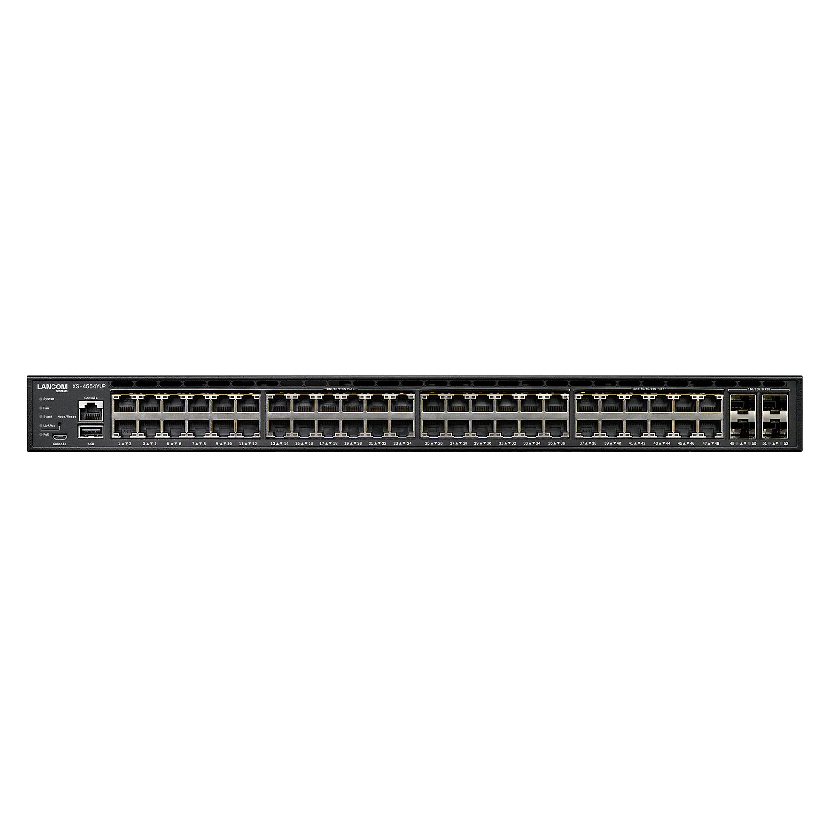 Switch LANCOM XS‑4554YUP / Managed L3 / Stackable Multi‑Gigabit PoE++ Access / 36x 2.5GE + 12x 10GE PoE++ / 4x SFP28
