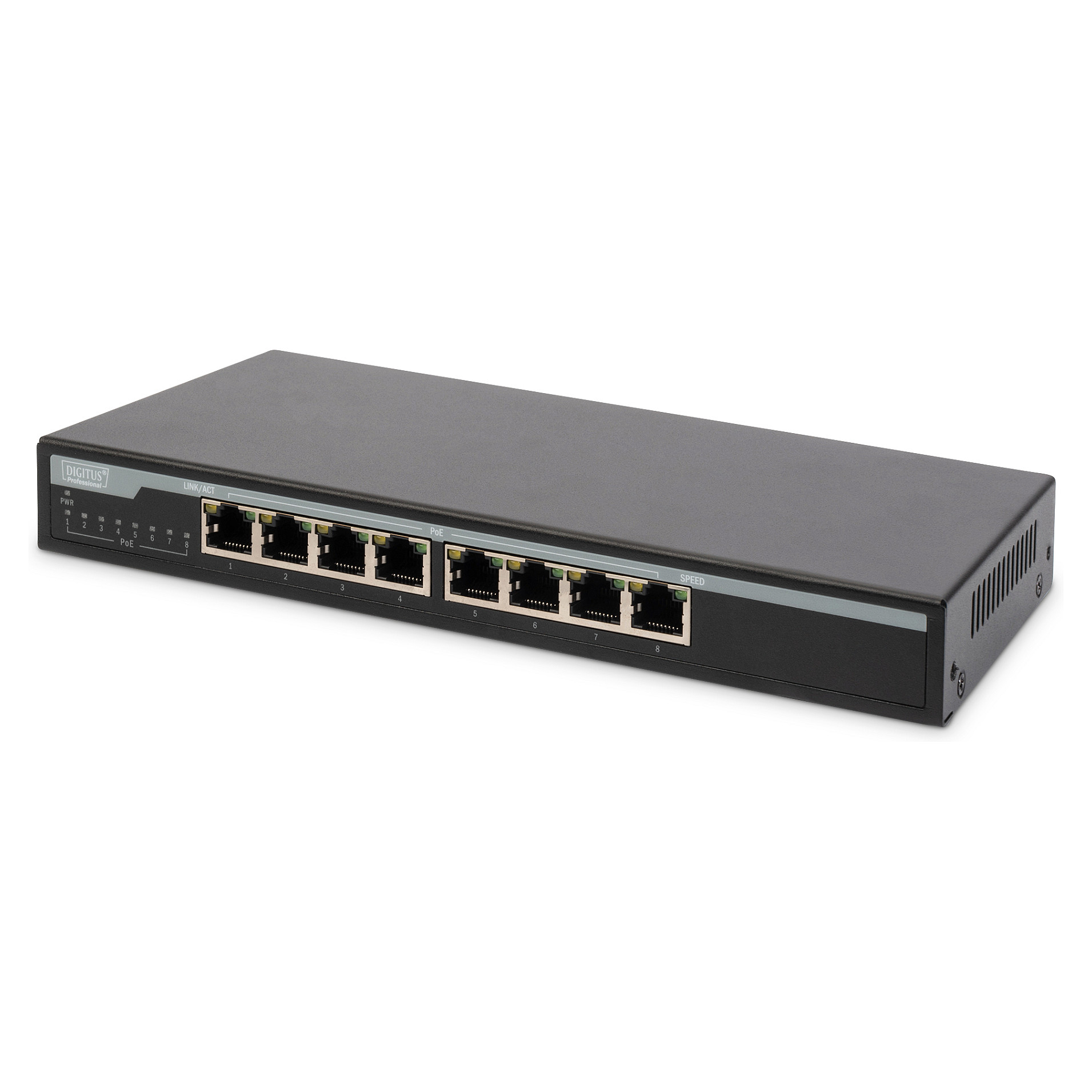 DIGITUS 8-Port Gigabit PoE Desktop Switch | Unmanaged | 135W | DN-95340